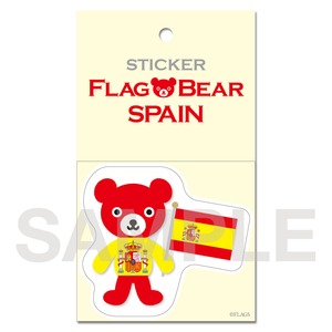 FLAG BEAR STICKER ＜SPAIN＞ スペイン （大（L））