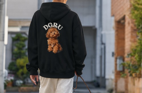 トイプードル　バックプリントフーディパーカー