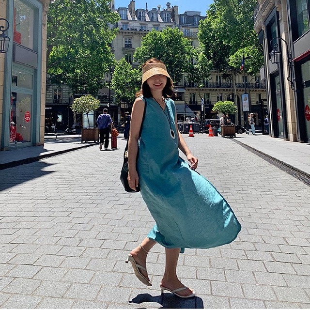 ワンピース ワンピ レディース 女性用 レディースワンピース ノースリーブ ロング マキシ シンプル 夏ワンピ 無地 旅行 夏 普段着 お洒落 定番 カジュアル 上品 楽ちん 人気 全2色 Op0929 Colorful Closet おしゃれなトレンド海外レディースファッション通販