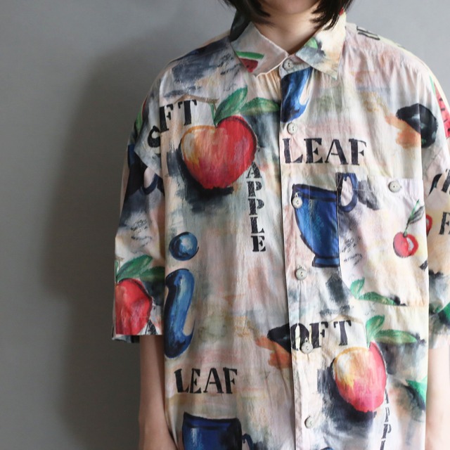 vintage oil painting art pattern h/s shirt