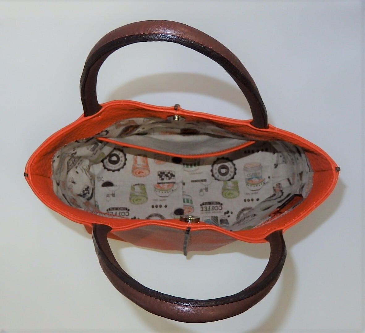 オーダー受付中 ”鞄工房 香” センターライントートバッグ（オレンジ