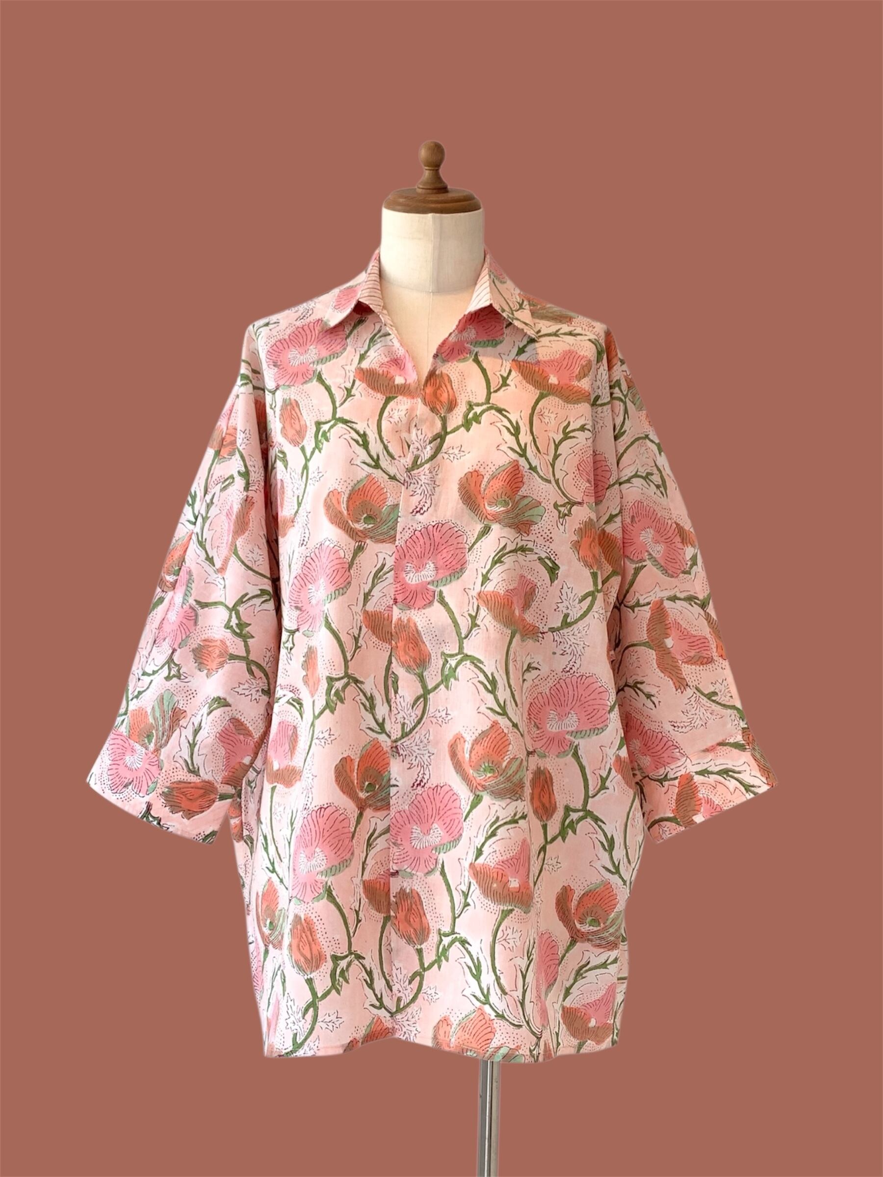 ブラウス 快適 軽い 涼しい 夏ファッション インド綿