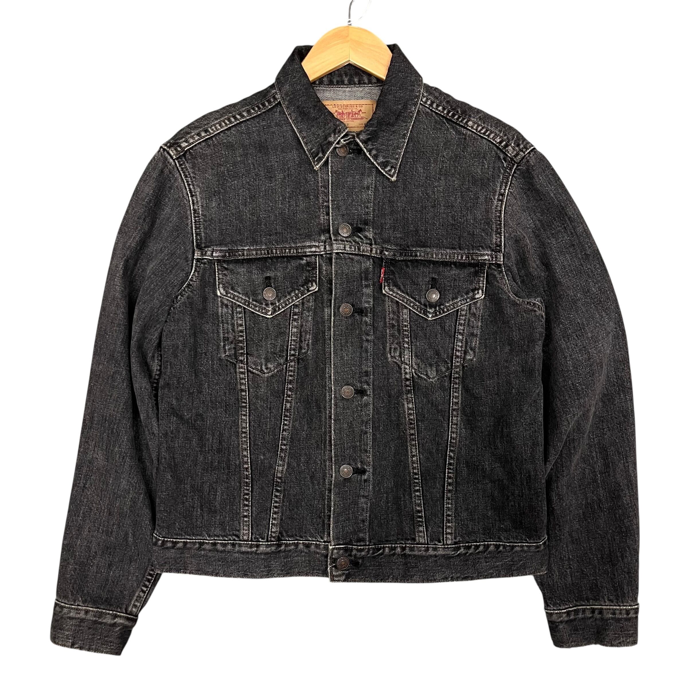 Levi's 70505 先染め ブラック デニムジャケット 40 90s 90s Levi's/70505/先染め/ブラックデニム/Gジャン/デニムジャケット
