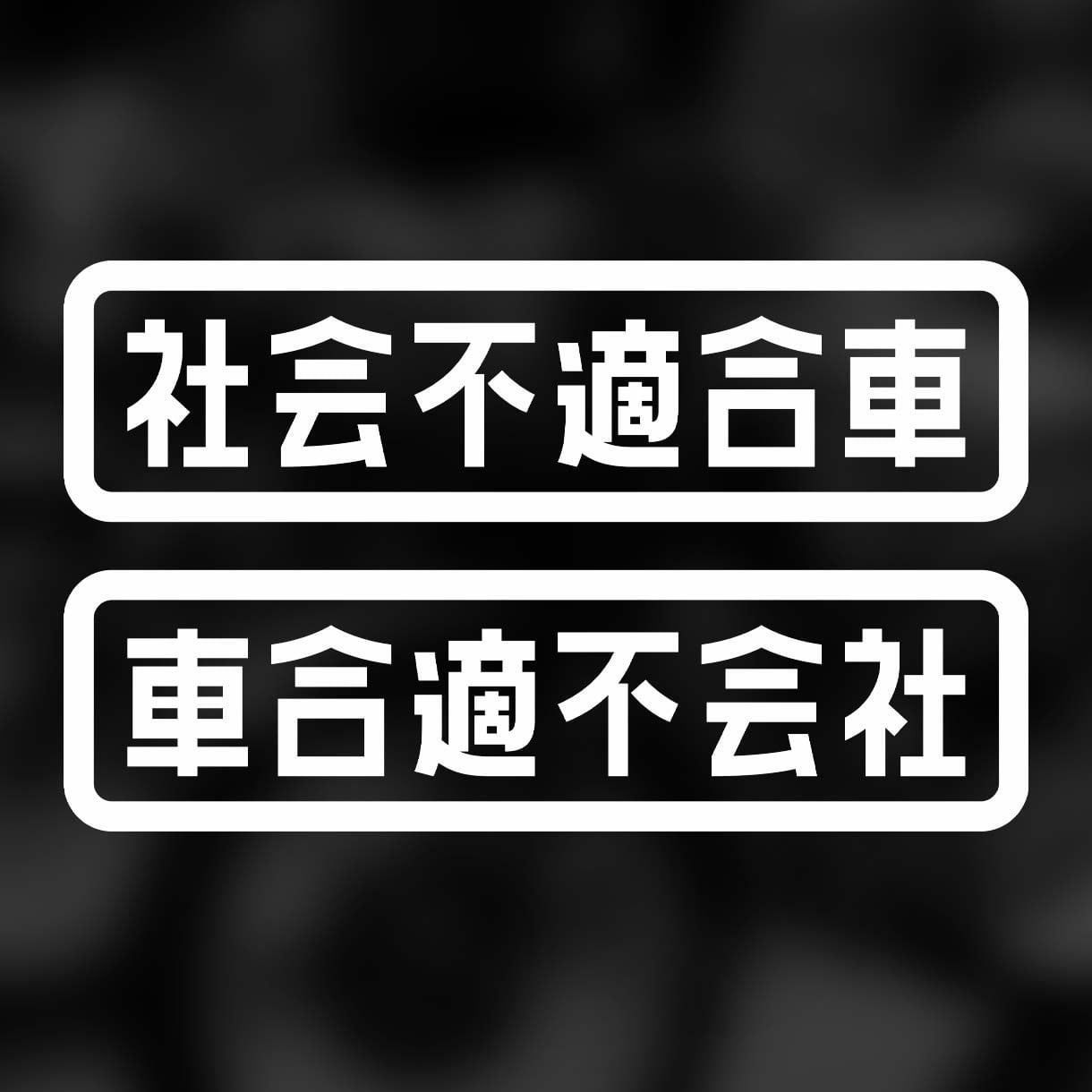 カッティングステッカー】社会不適合車ステッカー❗️左右二枚セット