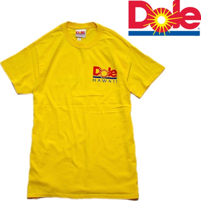 1点物◇ドールDOLE黄色バックプリントTシャツ古着メンズSMレディースOK 