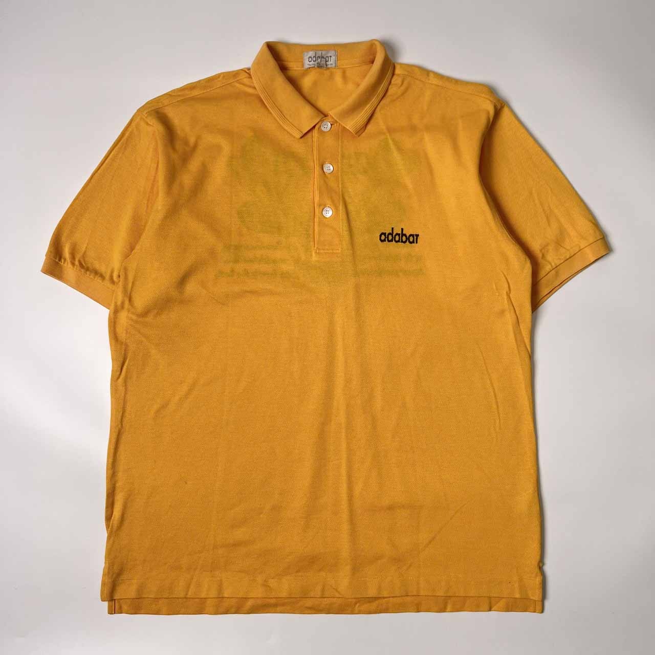 adabat アダバット 背面 インディアン デザイン 鹿の子 半袖 ポロシャツ 4/イエロー メンズ ゴルフ