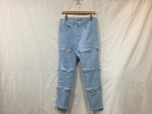 WHOWHAT"ZIP CHANGE DENIM LIGHT STEEL BLUE"