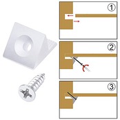 YFFSFDC プラスチックアングルブラケット アングル 背板止め l型アングル 止め金具 ネジが付き プラスチック製コネクタ ホワイト コーナーブレース クローゼット 内閣 本棚 留め具 (60個セット)