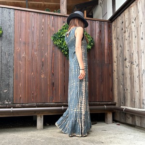 タイダイ後ろリボンロングワンピース