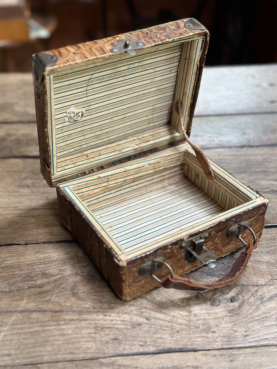 ワニ柄 ミニトランク 小さなカバン | Brocante de La Cocotte