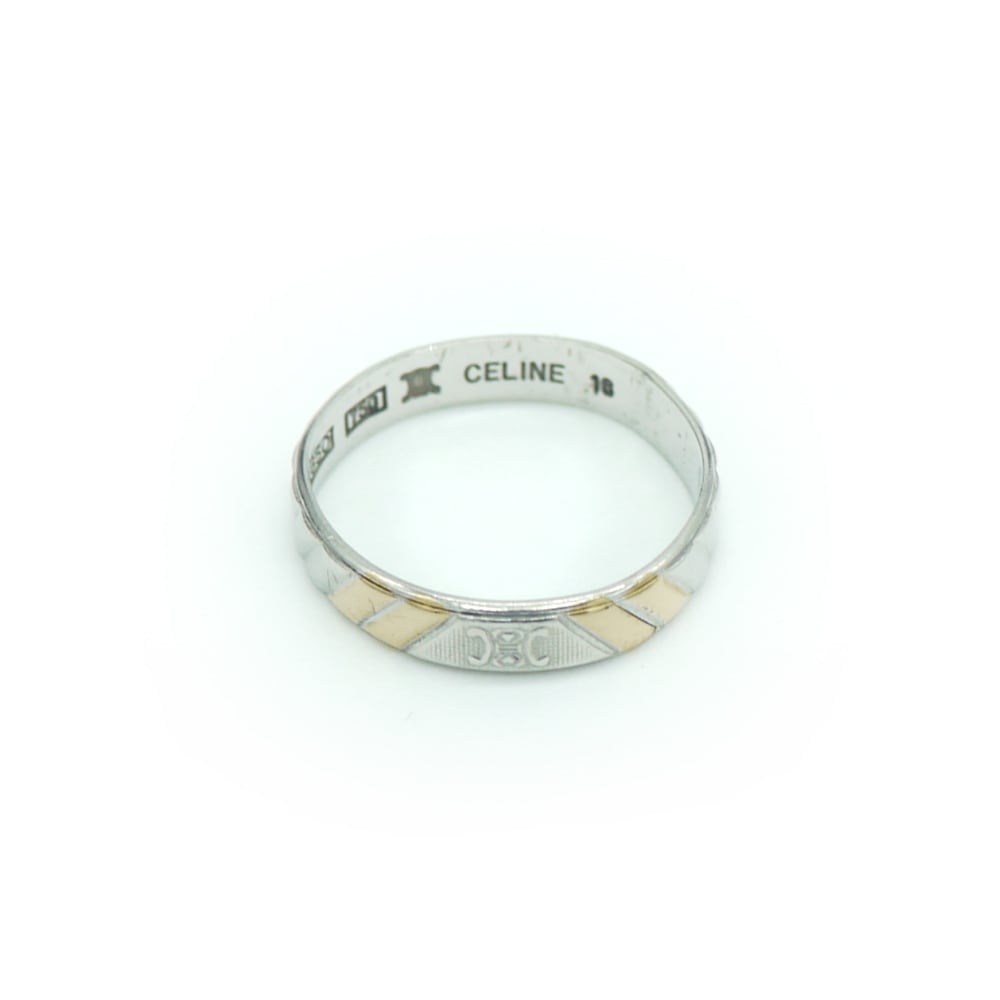 CELINE セリーヌ K18/Pt850 コンビデザインリング 18金 プラチナ 指輪 15号 Y02414