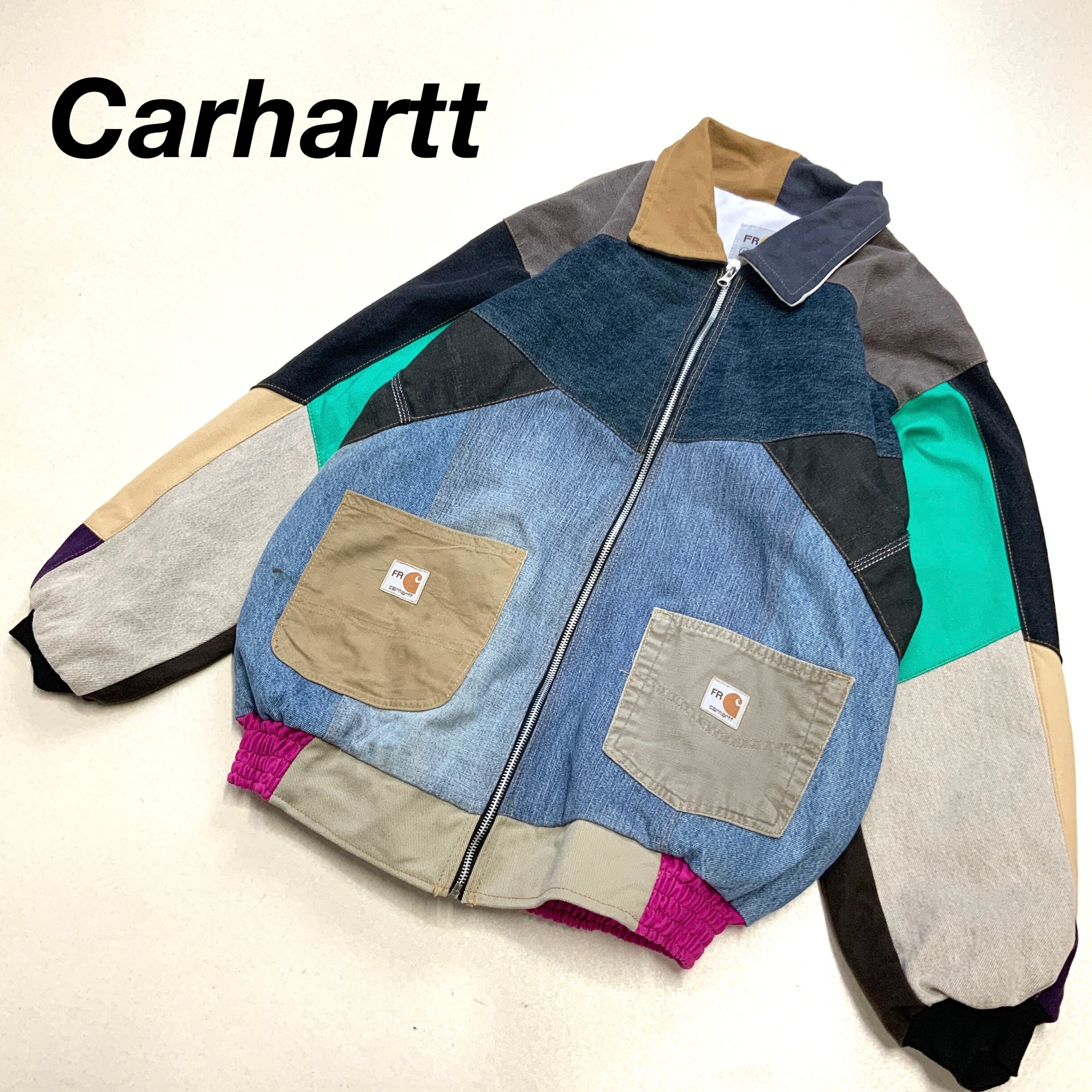 美品 希少 1点モノ Carhartt カーハート デニム ツギハギダックパーカ