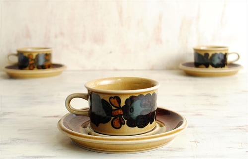 ARABIA アラビア Otso デミタス カップ&ソーサー オッソ 北欧食器 フィンランド アンティーク_220315 it1582