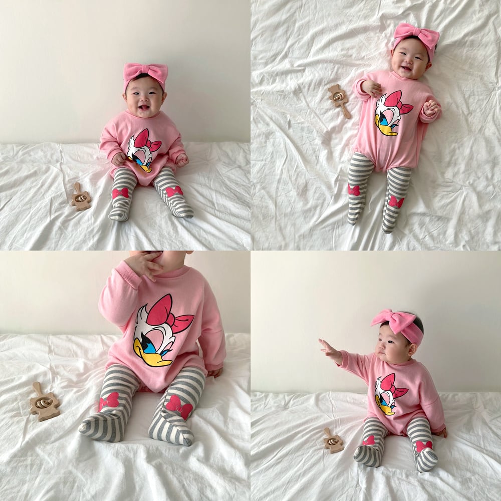 BABY】並行輸入品ベビーミッキーロンパースとレギンス2点セット BABY】並行輸入品ベビーミッキーロンパースとレギンス2点セット