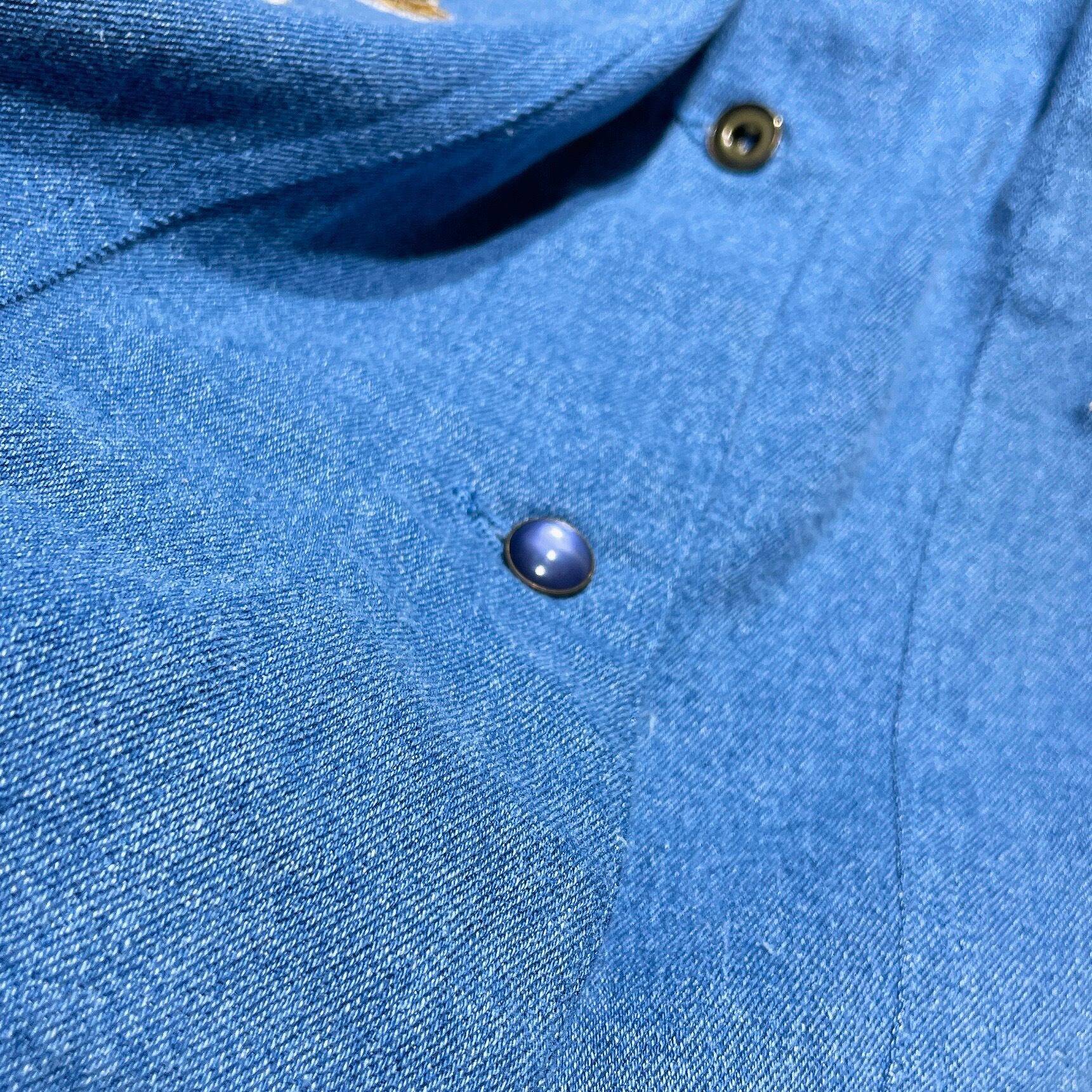 Beautiful Botanical flower embroidery vintage western denim shirt jacket