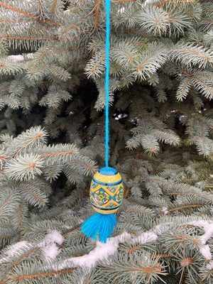 装飾用木製プィサンカ現代的なフツル様式（イースターエッグ）　