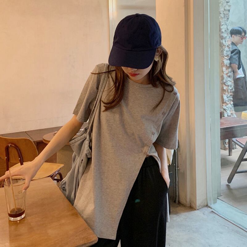 グレーTシャツ サマールーズ 夏物 試着室75130793154