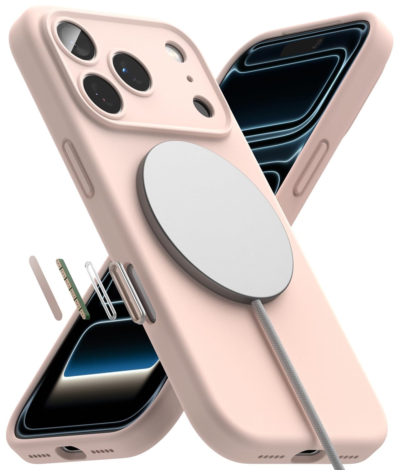 【Ringke】iPhone 18 Pro 対応 シリコン(マグネットピンクサンド)