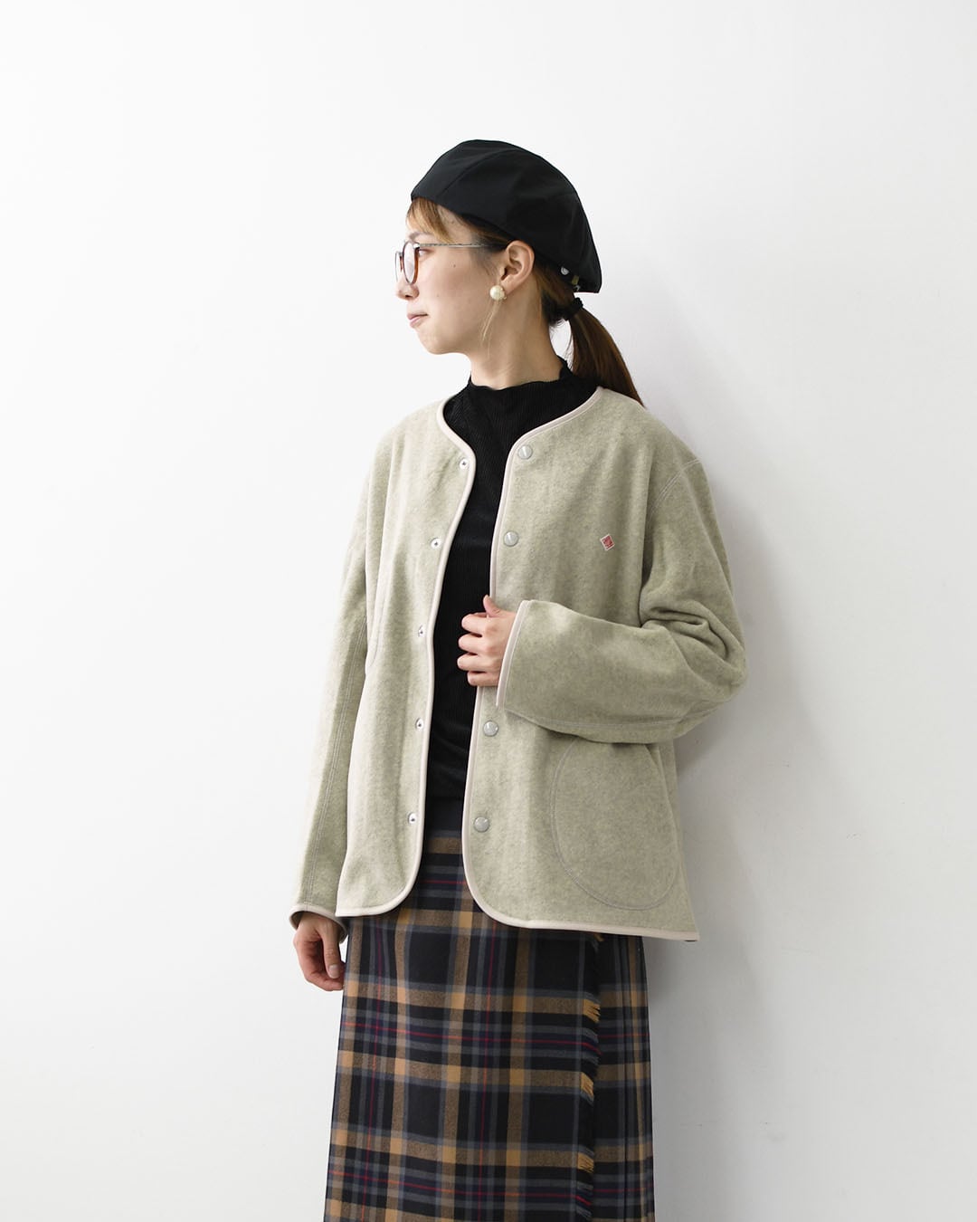 DANTON [ダントン] W FLEECE COLLARLESS JACKET [JD-8911] フリース