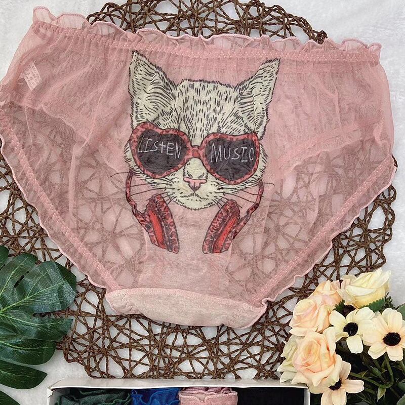 4ペアのハイウエストの大きいサイズの下着の女性のプラスの脂肪プラス女性の純ガーゼ猫脂肪mmセクシーな綿の股のブリーフ ミックスインファッション26449858485