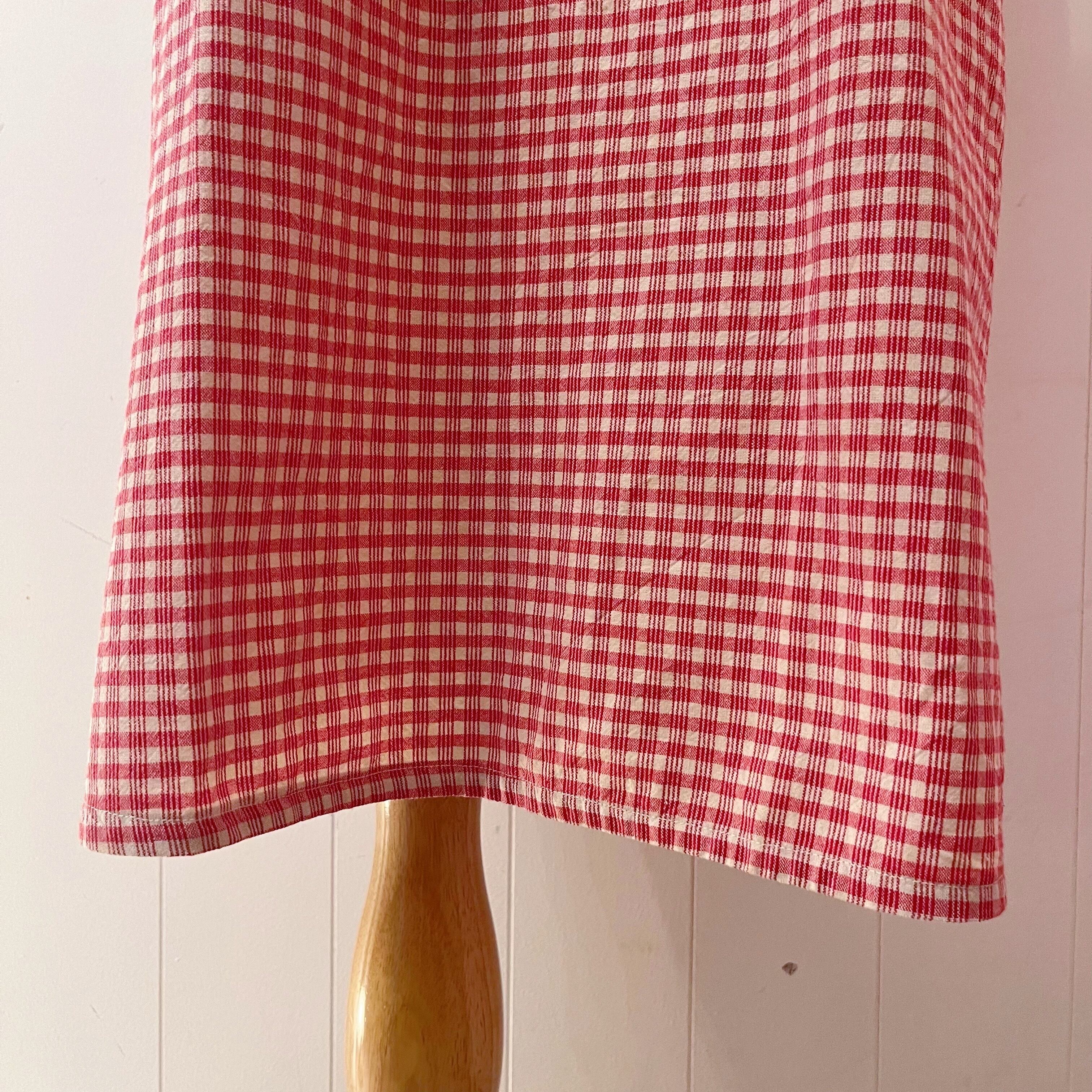 strawberry gingham check apron