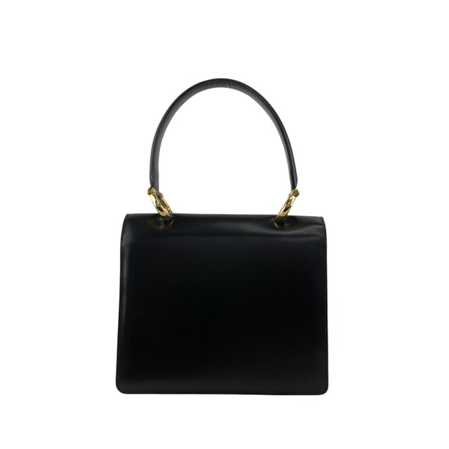 CELINE セリーヌ ハンドバッグ ブラック ホースビット レザー ダブルフラップ vintage ヴィンテージ オールド hu6ksh