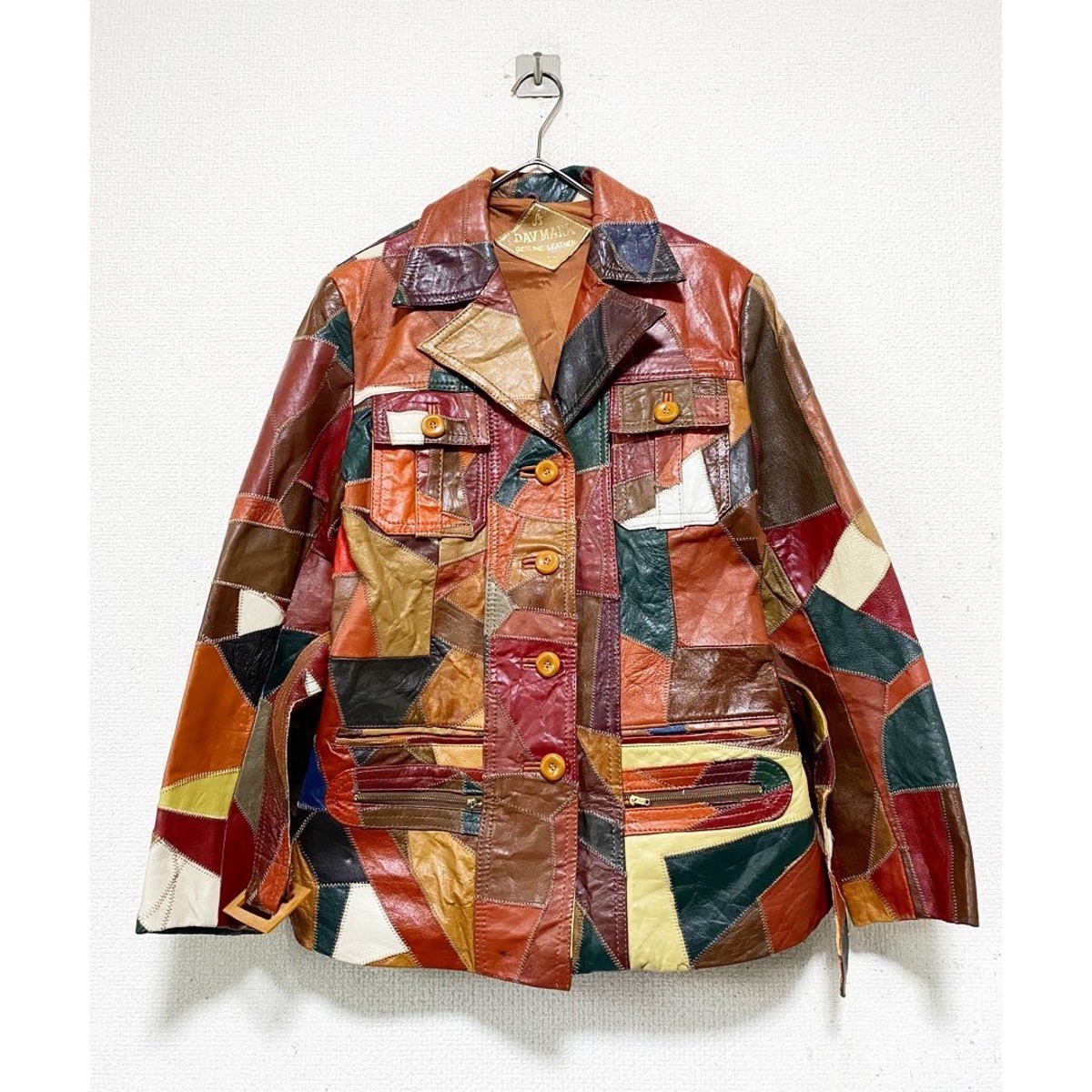 80s〜90s patch work leather jacket | protocol
