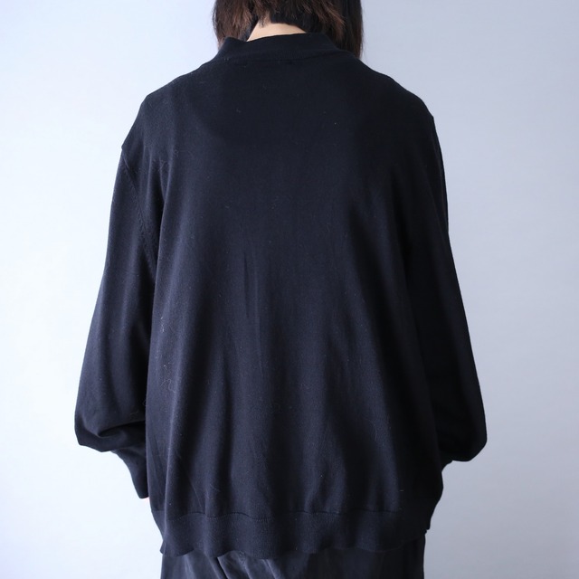 "薔薇×刺繍" asymmetry design zip-up mode knit jacket