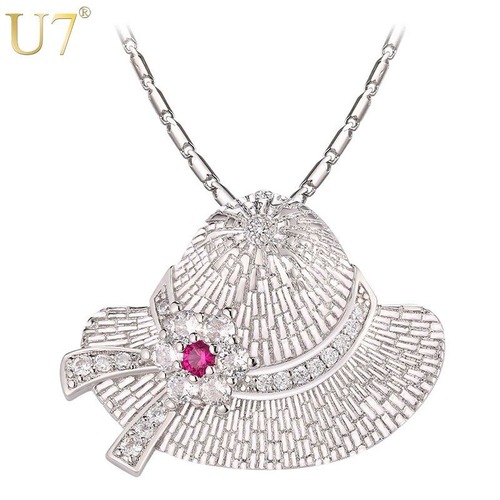 レディース ネックレス ハット パターン チャーム シルバー カラー ヘッド チェーン 80002078