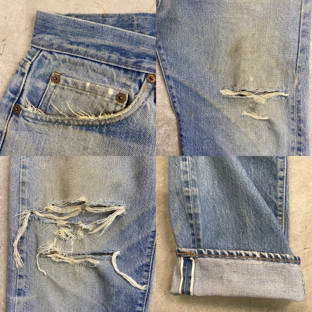 70年代 USA製 Levi's リーバイス 501 66後期 ストレート クラッシュ