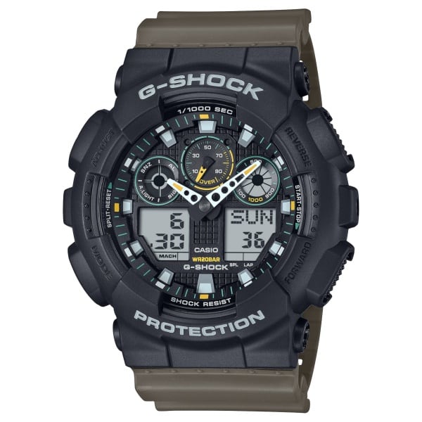 『数量限定』国内正規品 CASIO G-SHOCK カシオ Gショック Two tone utility colors 20気圧防水 ショックレジスト メンズ腕時計 GA-100TU-1A3JF