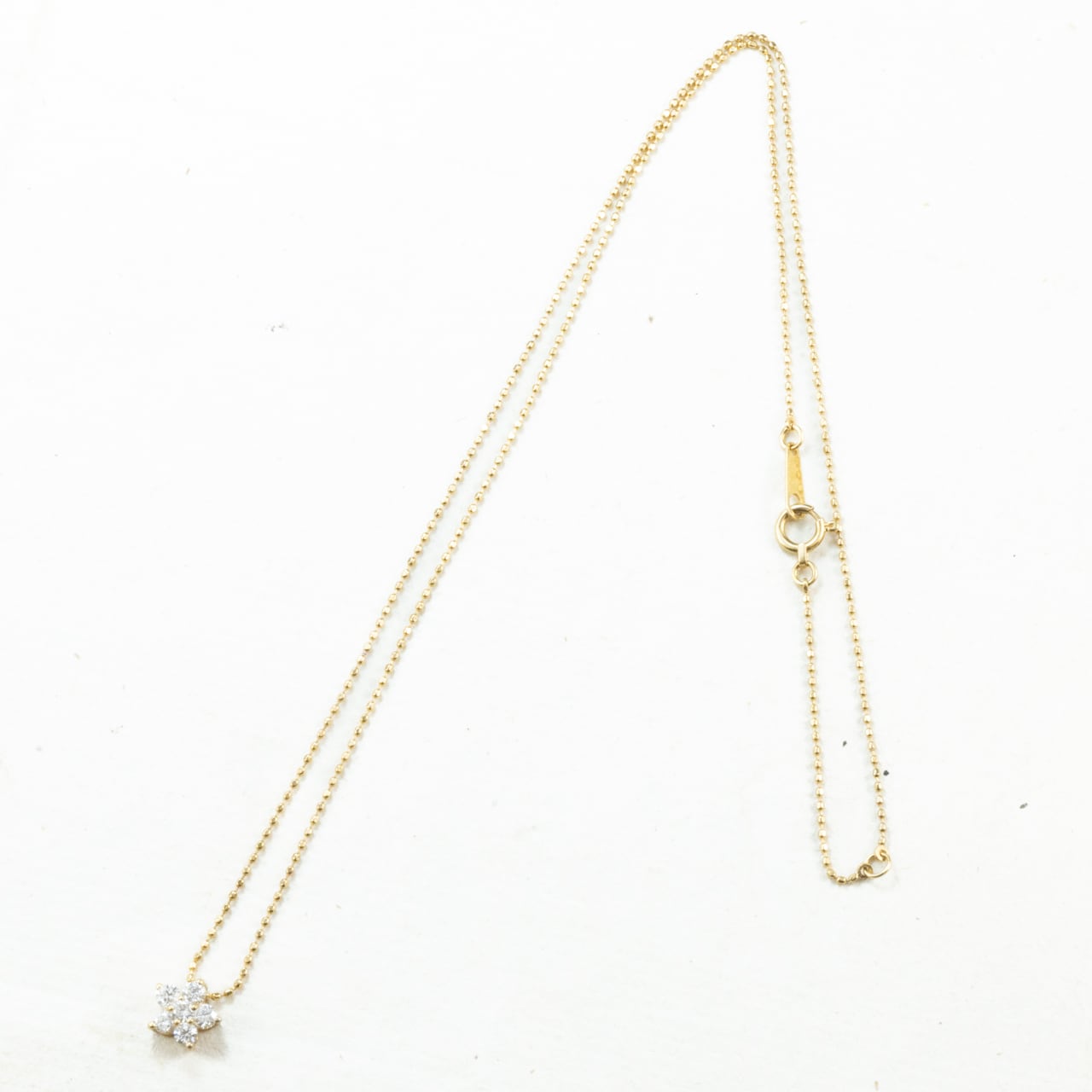 K18 ヴィンテージ ゴールド ジュエリー ダイヤモンド 0.26ct 花