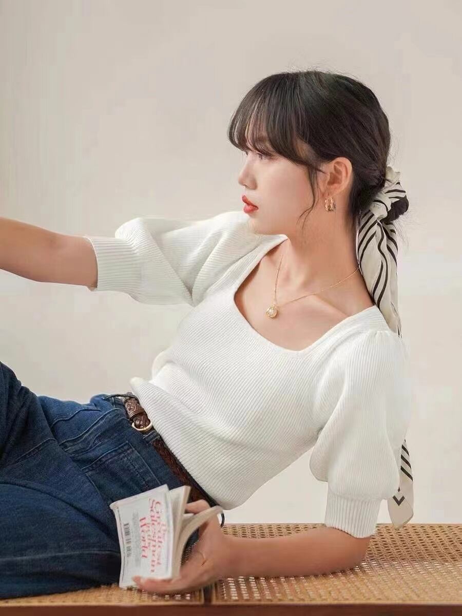 パワショルスクエアネックトップス　AJ22038-G01