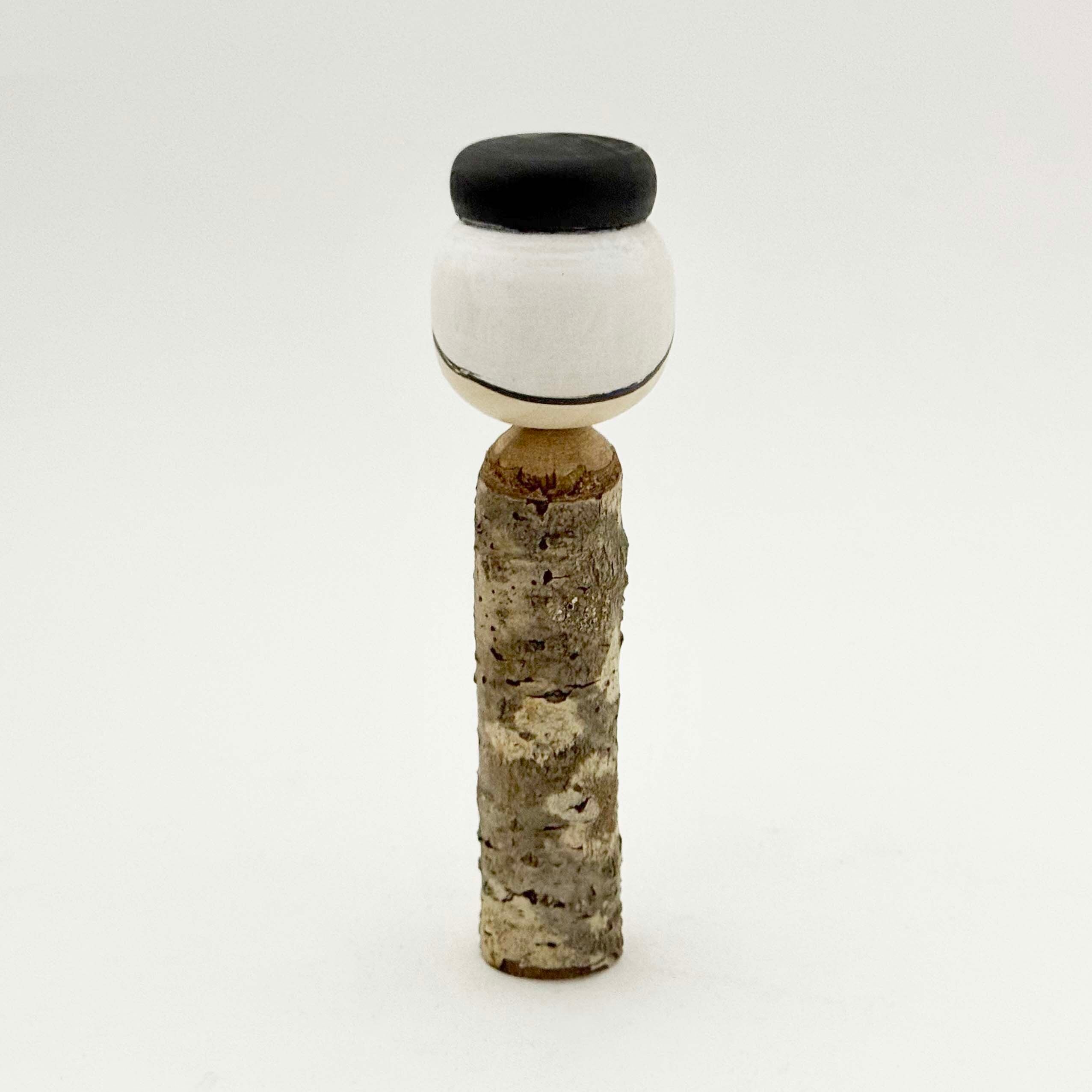 木の枝こけし まげ（遠刈田系/小笠原義雄工人）