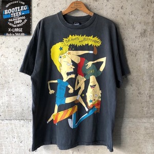 GG349 Tシャツ アメコミ アニメ ビービス&バットヘッド ビンテージ加工