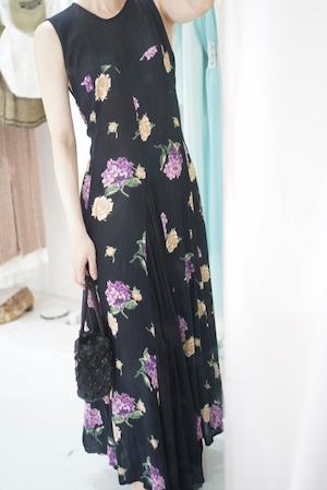 cotton flower flare dress