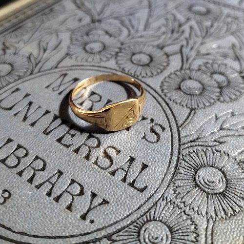 Antique 9ct Gold Signet Ring 1906年UK