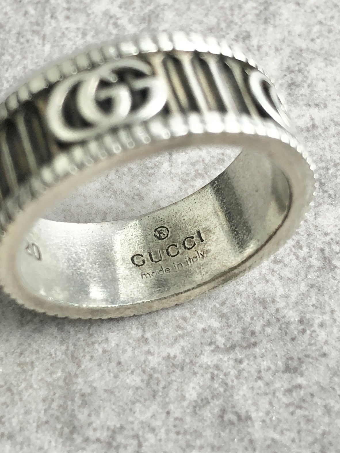 GUCCI グッチ ダブルG ワイドリング 18号 シルバー925 GUCCI グッチ 指輪 18号 シルバー ダブルG 925 リング vintage