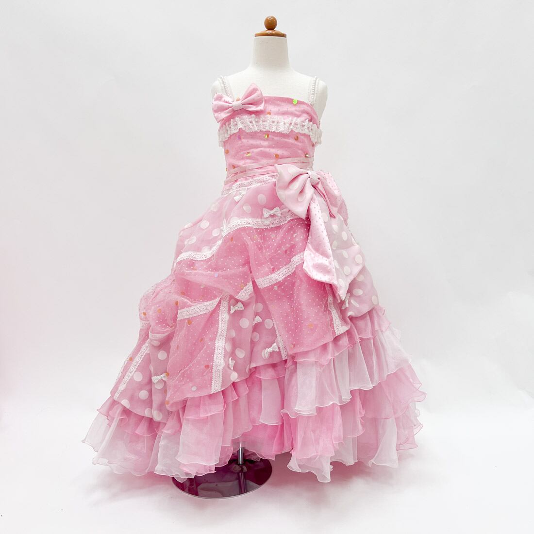 中古 キッズドレス 子供ドレス  ピンク系 不明/サイズ3相当 KD-61