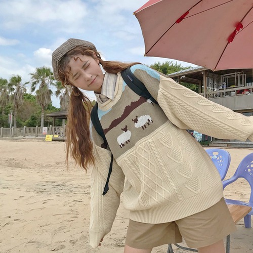 ✞ ♡ニットトップス ヴィンテージプリント柄プルオーバー 大人女子☆ ロング スウィート ビンテージ ✞ゴスロリ SM ミリ 甘ロリ クラロリ 和ロリ エレガント 黒ロリ 姫ロリ 華ロリ BB-BB79160412987