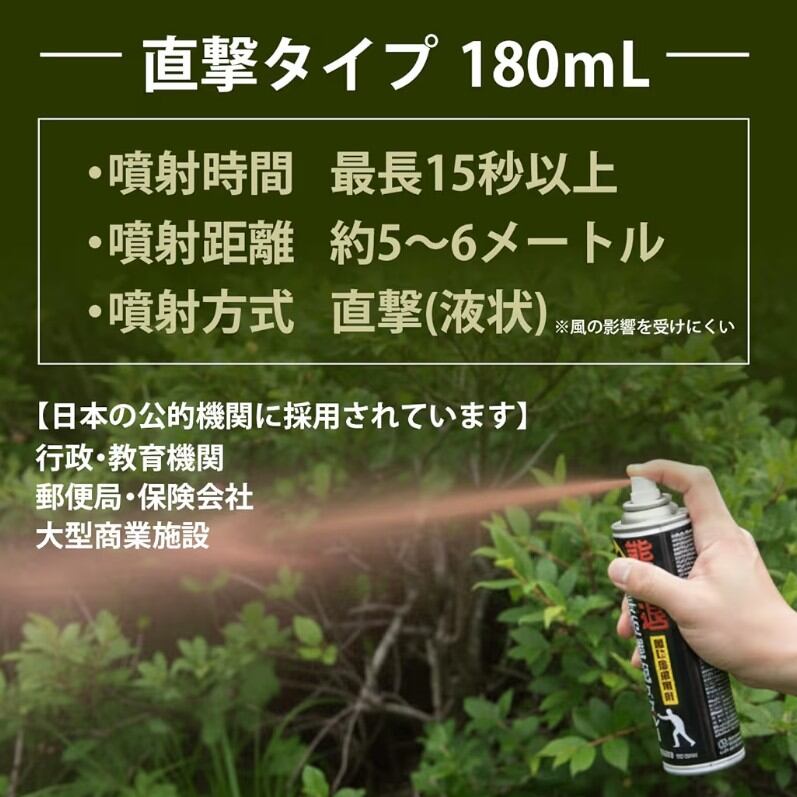 熊よけスプレー 熊対策用｜登山・キャンプ・アウトドア必携 180ml