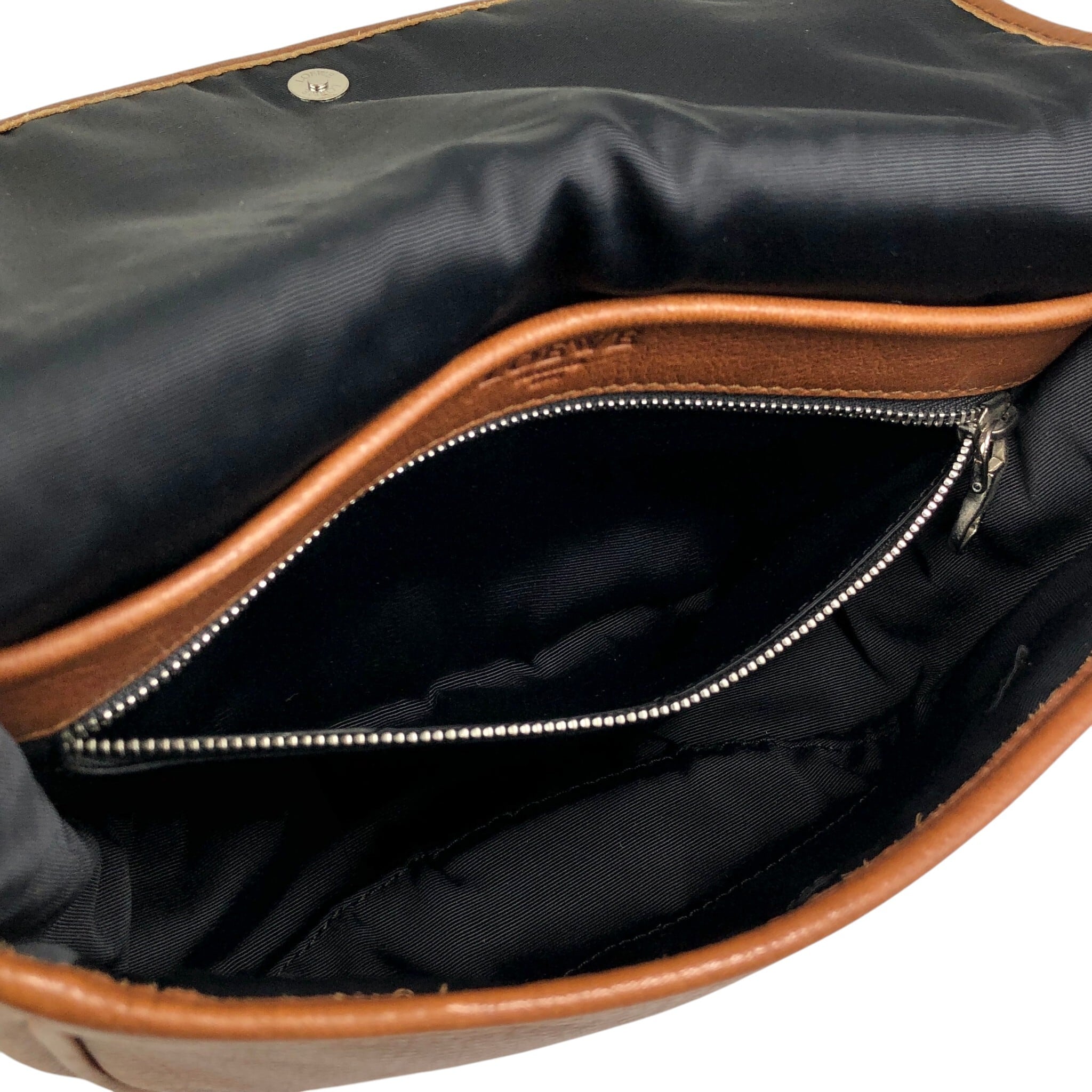 LOEWE ロエベ ヘリテージ ショルダーバッグ ブラウン ロゴ レザー