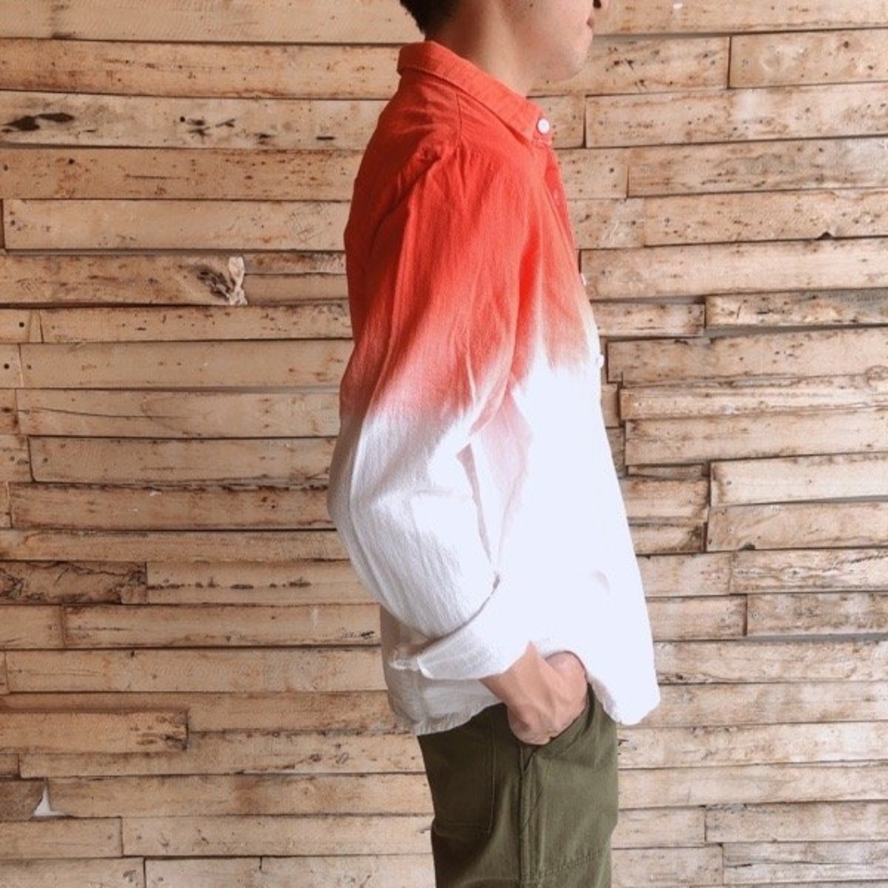  TOPANGA　Men's　ピンクグラデーションシャツ 