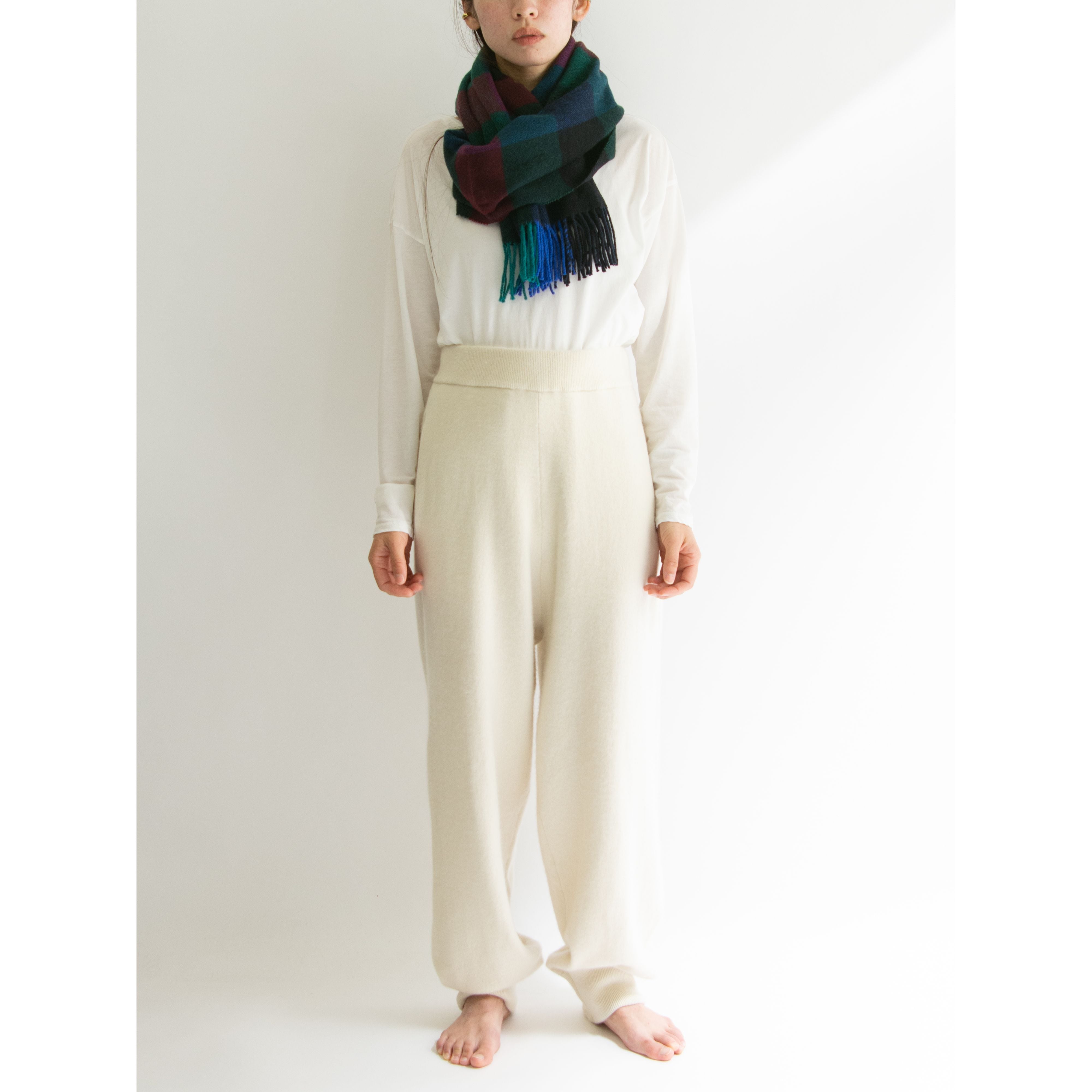 【cacharel】Wool Check Scarf(キャシャレル ウールチェックマフラー)