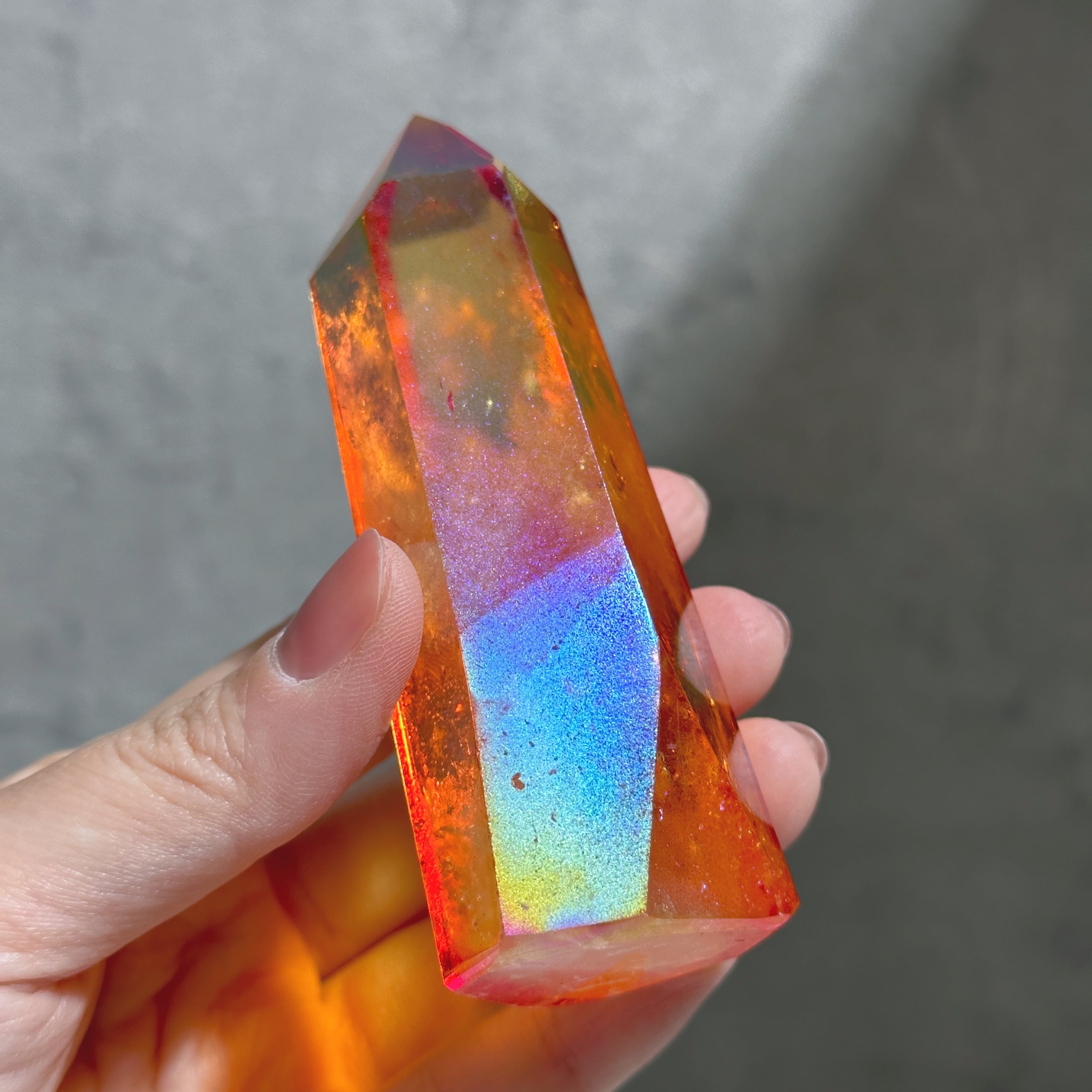 透明感◎オレンジオーラクォーツ タワー13◇ Orange Aura Quartz