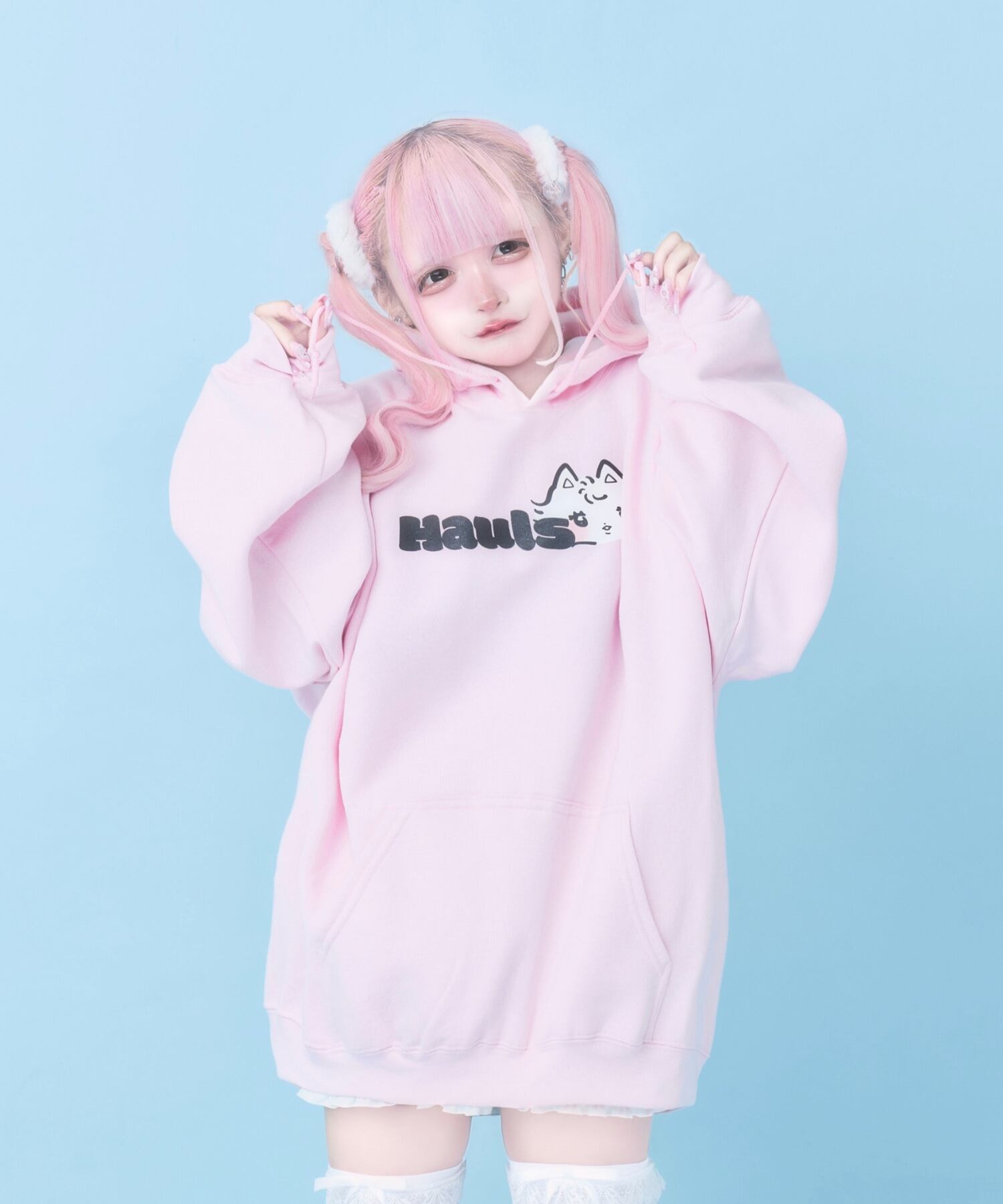 るなぴとハムカツLoveForeverぎゅっ( ´ω｀)おしゃれぱーかー　L セール】《Javaジャバコラボ》ルーズなサイジングでラフな