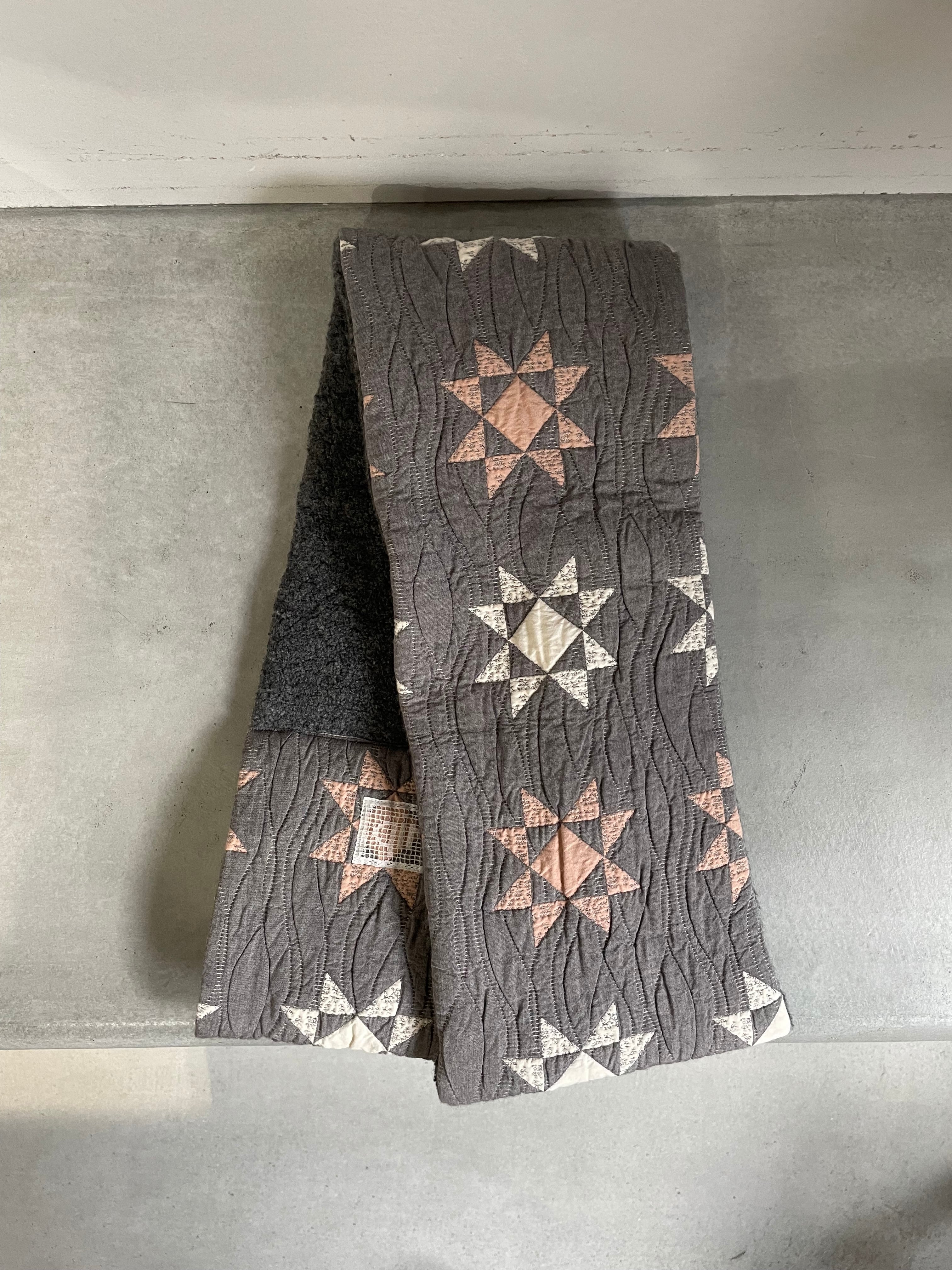 qiri パッチワークキルトジャガード マフラー