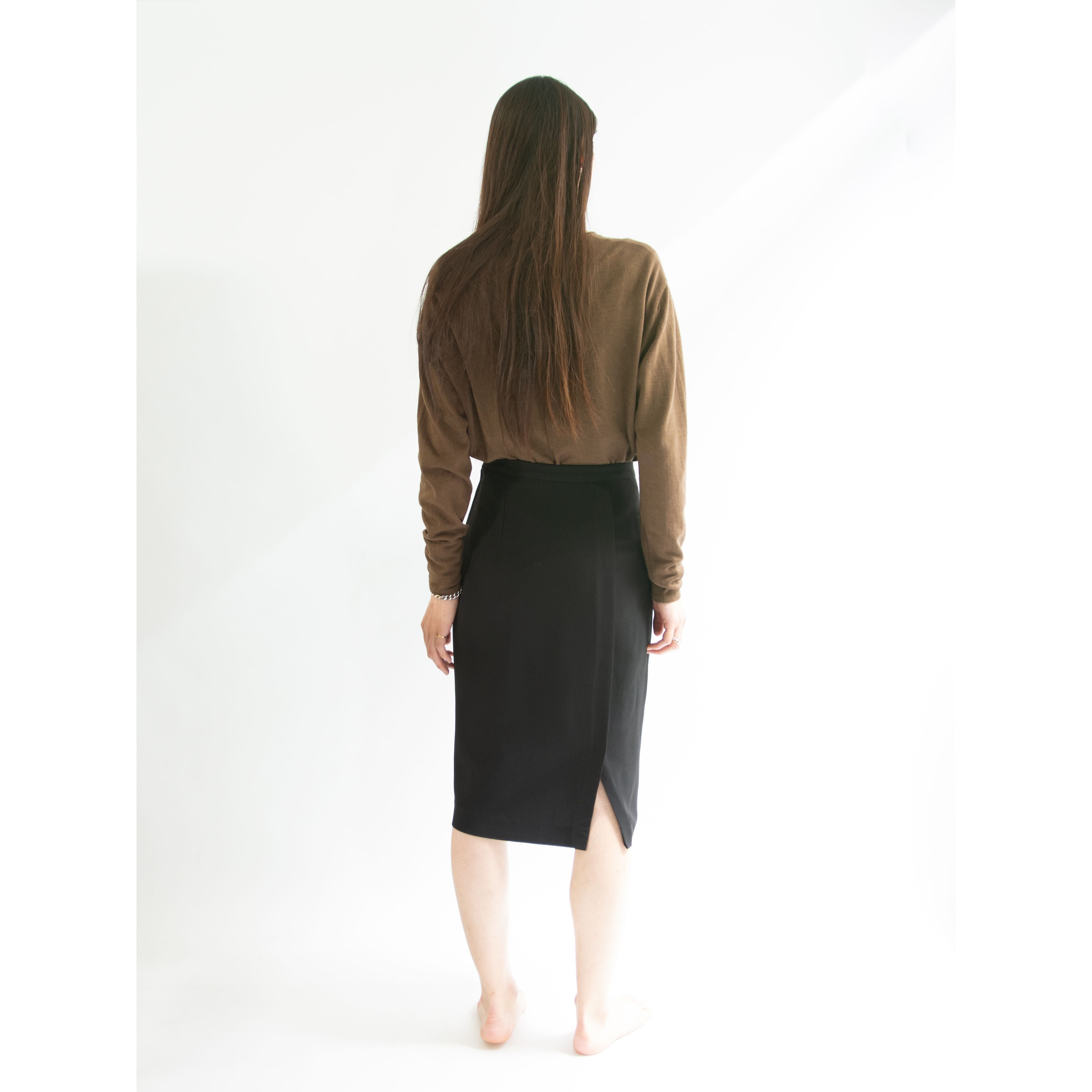 【roger sakoun】Made in France slit skirt(フランス製 アセテート スリットスカート)11d