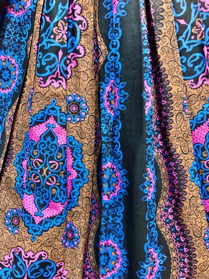 50s vintage Black × Paisley Skirt