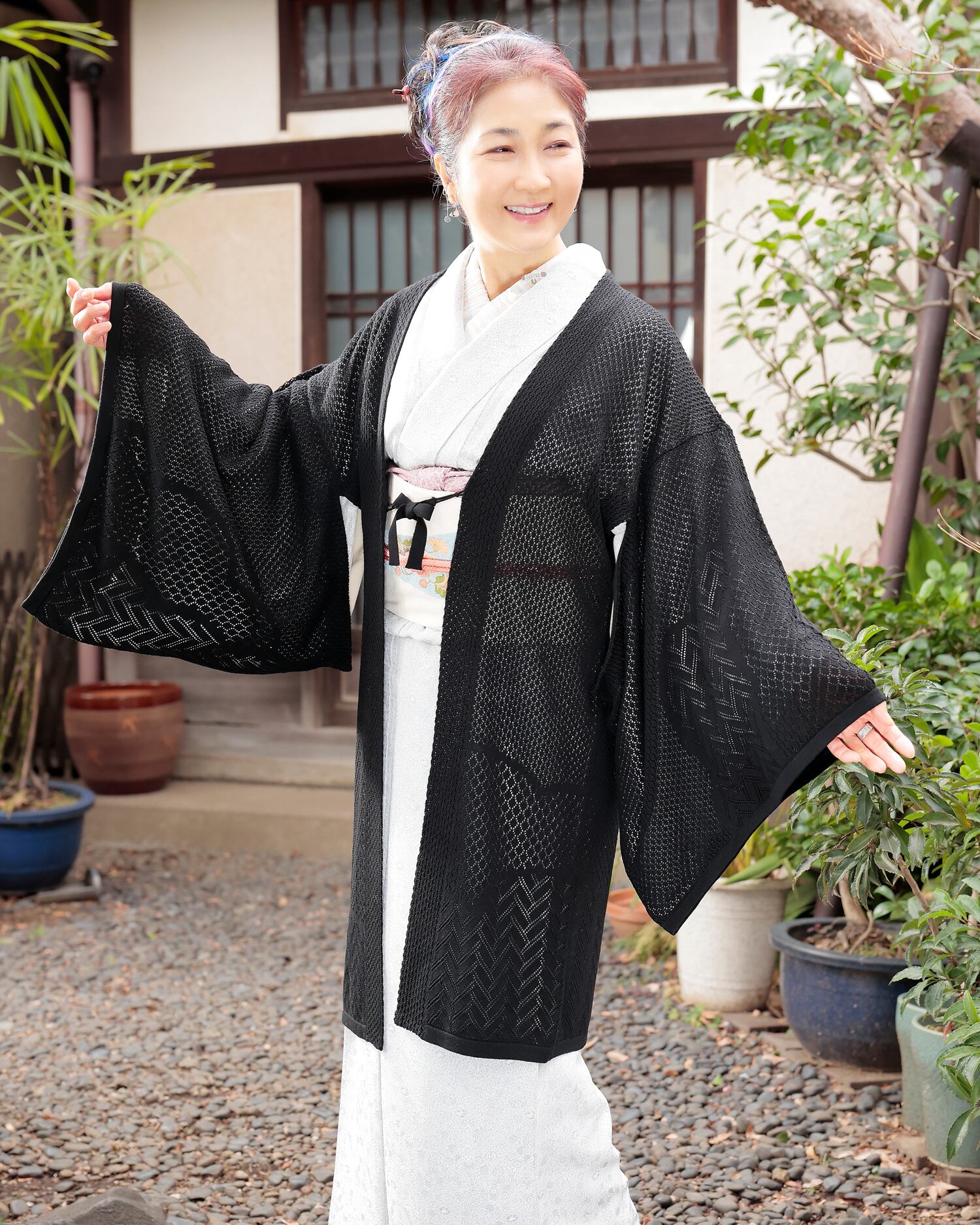 MOKUMOKU 羽織 ブラック | ニットで着物を楽しもう amamfwawa あむあむ